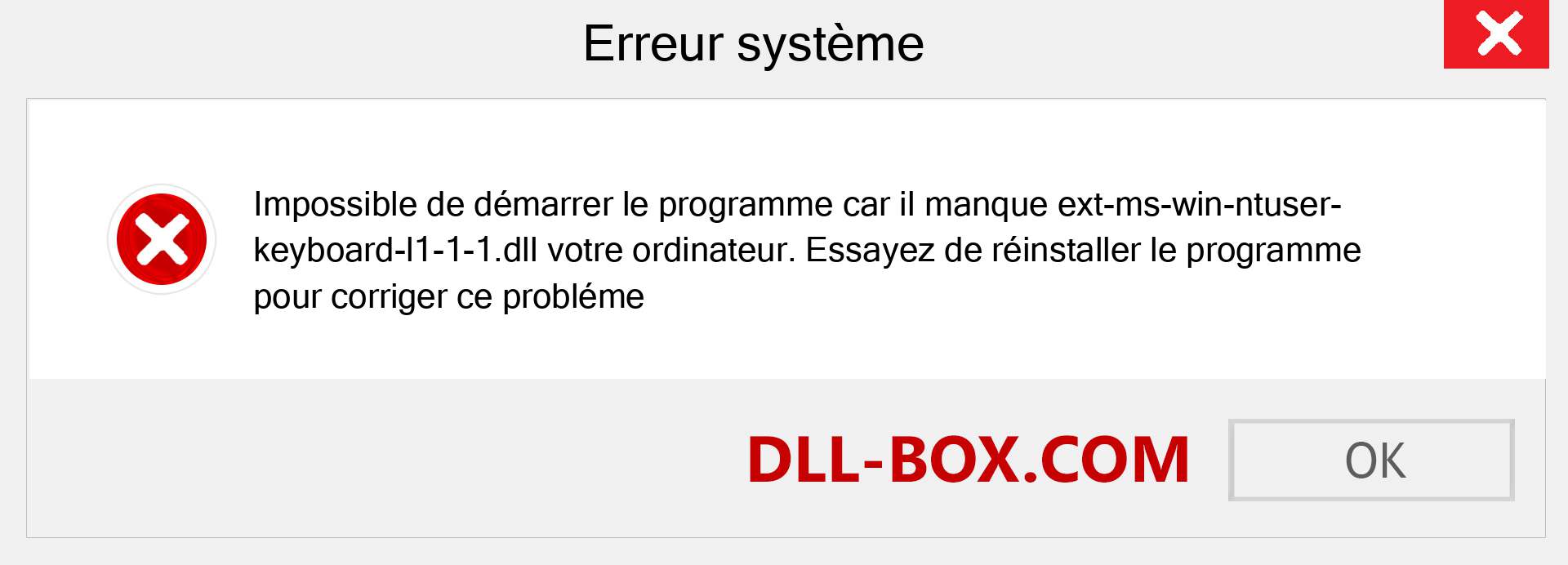 Le fichier ext-ms-win-ntuser-keyboard-l1-1-1.dll est manquant ?. Télécharger pour Windows 7, 8, 10 - Correction de l'erreur manquante ext-ms-win-ntuser-keyboard-l1-1-1 dll sur Windows, photos, images